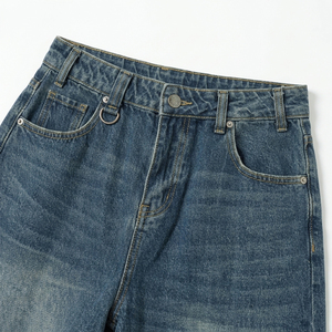 Jean baggy vintage à jambe large pour homme, style streetwear, coupe droite, en denim, taille personnalisée, grande taille, pantalon de haute qualité - Product Image 4