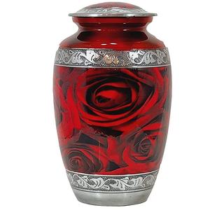 Urnes de crémation en métal d'aluminium solide sur le thème des fleurs Mini urnes fabricant de jetons de souvenir Urnes funéraires de conception personnalisée - Product Image 5