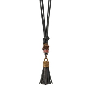 Collar de Cuero en Capas a la Moda para Hombre - Collar de Cordón de Cuero Puro Ajustable - Product Image 3