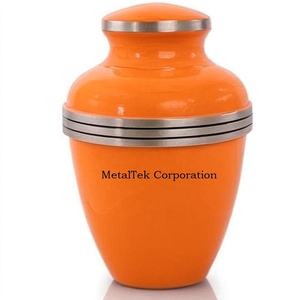 Urne funéraire jaune pour cendres, personnalisée, couleurs attrayantes et uniques, design moderne, décorative, urnes et pots funéraires en métal. - Product Image 5