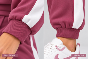Conjunto Deportivo Personalizado para Mujer, Dos Piezas, Sudadera con Capucha y Pantalones Deportivos, con Franja en Contraste en el Hombro, Estilo Casual Urbano - Product Image 6
