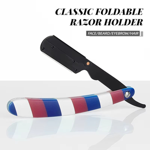 Barber Razor Classic Quality Shaving Razor Folding Safety Razor <b>Edge</b> Barber Razor Stainless Steel Vintage Shaving <b>Tool</b> - Product Image 5