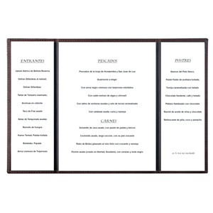 Menu <b>Folder</b> Leo Dark Brown Leather Look Cover With Braille Text For Restaurants And Cafes - Product Image 2