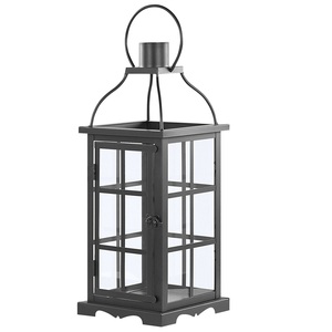 Lanterne suspendue à piles, mini lanterne vintage en forme de maison, porte-bougie noir exclusif pour décorations de Noël et de fêtes. - Product Image 3