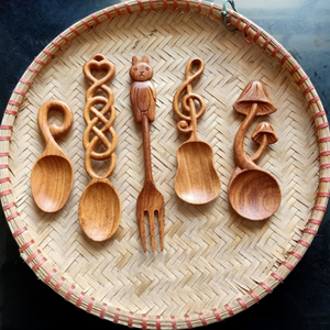 Juego de Utensilios de Madera Natural, Utensilios de Cocina Ecológicos, Utensilios de Cocina de Madera Hechos a Mano, Proveedor Directo de Fábrica OEM - Product Image 5