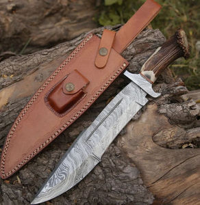 Cuchillo de caza de acero de Damasco con hoja de punta caída, mango personalizado, borde curvo, calidad DIY, precio razonable, cuchillos en venta - Product Image 5