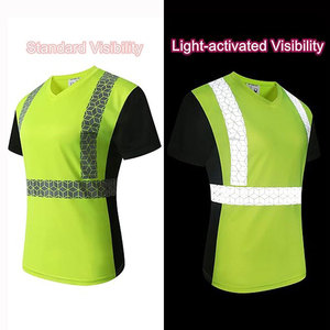 เสื้อยืดเซฟตี้ผู้ชาย Econex Sports สีน้ำเงินสะท้อนแสง ป้องกันรอยยับ แห้งเร็ว มองเห็นได้ชัดเจน สำหรับงานตรวจสอบด้วยเครื่องตรวจจับเข็ม - Product Image 5