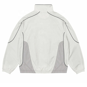 เสื้อแจ็คเก็ตวินด์เบรกเกอร์สีขาวสำหรับผู้ชาย ทรงสปอร์ต คอตั้ง ซิปปิด ระบายอากาศได้ดี ผลิตจากโพลีเอสเตอร์ เหมาะสำหรับฤดูใบไม้ผลิ สวมใส่สบายทรงหลวม - Product Image 2