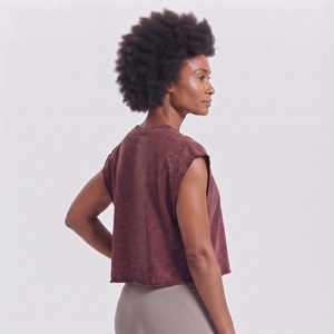 Camiseta sin mangas con cuello redondo para mujer, chaleco deportivo con efecto lavado ácido, 230 g/m² de algodón, ropa deportiva para mujer, chaleco deportivo extragrande - Product Image 5