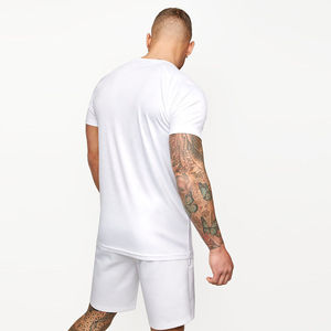 Men's White T-Shirt And Shorts <b>Set</b> Two Piece Crewneck Tee With Matching Shorts Casual Activewear Lounge Wear - Product Image 2