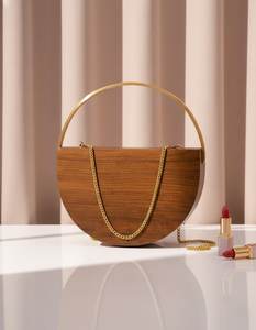 Pochette de soirée de luxe en bois écologique faite à la main pour femme, sac de cérémonie pour mariage et événements - Product Image 3
