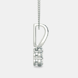 Collar con Colgante de Diamantes Cultivados en Laboratorio, Diseño Floral Redondo en Oro Blanco - Product Image 5