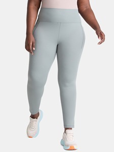 Mid Waist <b>Thick</b> Solid Color Full Length <b>Leggings</b> Stretch Breathable Knitted Letter Decoration Women's Plus Size Activewear Pants - Product Image 6
