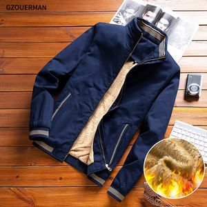 Veste coréenne de haute qualité pour hommes, mode automne-hiver, en coton avec doublure en polaire, fermeture éclair, épaisse et chaude, col montant - Product Image 3