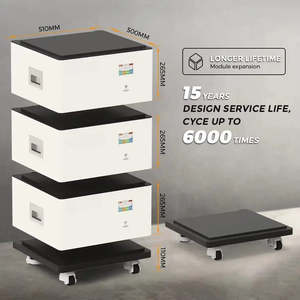 Batterie au phosphate de fer et de lithium empilable de 15 kW, 48 V, 300 Ah, système de stockage d'énergie domestique, 51,2 V, 48 V, 15 kW, 300 Ah, 280 Ah - Product Image 3