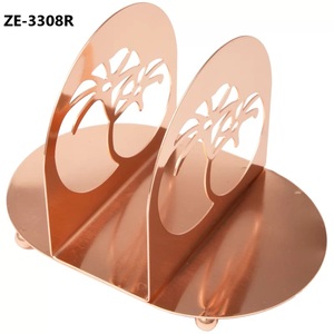 Modern Copper Napkin Holder with <b>Blue</b> Floral Print White <b>Cloth</b> Napkins for Restaurant <b>Table</b> Decoration - Product Image 5