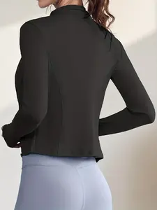 Veste de sport zippée personnalisée pour femme, inspirée de Lulu, pour yoga, entraînement, fitness, gym, course à pied, décontractée et amincissante - Product Image 2