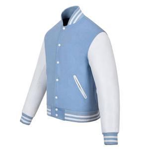 Veste de travail pour homme de qualité supérieure, style baseball, en laine et cuir, séchage rapide pour le confort et le style - Product Image 5
