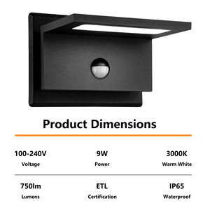 Inowel Modern LED <b>Wall</b> Mount Lamp Outdoor Aluminum Lantern Fixture 17341 <b>Wall</b> <b>Sconce</b> for Porch or Front Door - Product Image 5