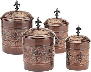 Metal Kitchen Storage Canister with <b>Lid</b> Bread <b>Bin</b> Tea Coffee Sugar Jar for Modern Kitchen - Product Image 1