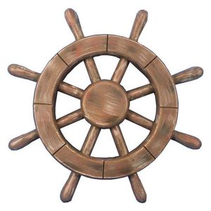 Wooden <b>Ship</b> <b>Wheel</b> Maritime Oceanfront Companion Developed to Bring Seafaring Inspiration into Sophisticated Living Spaces - Product Image 1