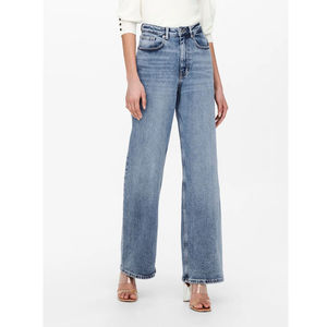 Jeans de Cintura Alta para Mujer, Estilo Urbano, 100% Algodón, Pantalones Vaqueros Vintage Desgastados - Product Image 1