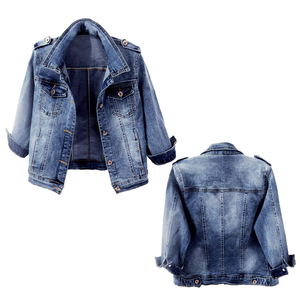 Veste en jean premium pour femme, style Y2K, chic, oversize, courte, vintage, légère, respirante, avec ceinture et boutons, tendance - Product Image 1