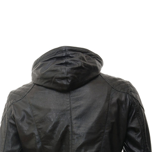 Genuine PU Leather High Street Style <b>Men's</b> <b>Winter</b> <b>Jacket</b> <b>Waterproof</b> Windproof Breathable Eco-Friendly Anti-Bacterial Hooded - Product Image 5