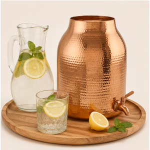 Handcrafted Pure Copper Water Dispenser with Lid & Leak-Proof Tap Hammered Copper Pot for Home Kitchen Drinkware Best Price - Product Image 6