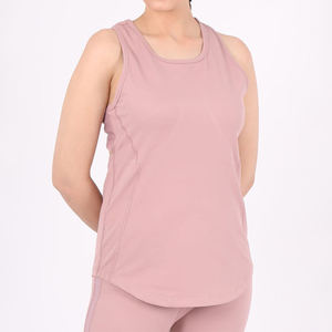 Nouveauté : Débardeur Femme Été Uni Respirant Tissu Extensible Élégant Rose Pâle Sans Manches Tendance Tenue de Fitness - Product Image 1