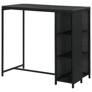 Tavolo da bar in rattan PE nero e acciaio 47,2 x 23,6 x 43,3 pollici - Product Image 4