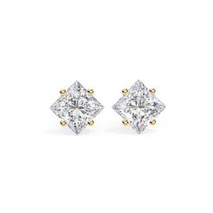 REYES Precio al por Mayor, Joyería de Plata de Ley 925 para Aniversario, Certificado GRA, Pendientes de Moissanita de Corte Princesa de 2.5 Quilates y Oro de 14K - Product Image 5