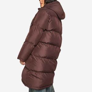 Manteau d'hiver long matelassé pour femme, chaud, doublé polaire, parka à capuche, poignets côtelés, fermeture éclair et boutons, coupe-vent avec capuche amovible - Product Image 4