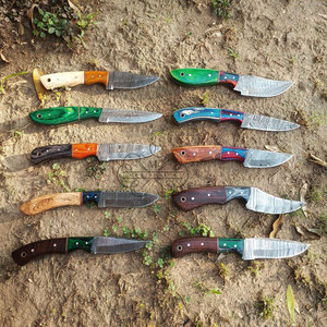 Lot de couteaux à désosser avec manches en corne de cerf et de bélier, en acier Damas, avec revêtement en cuir, taille totale de 6 à 7 pouces - Product Image 6