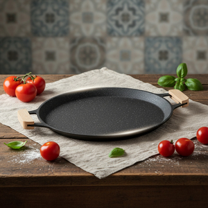 Cast Iron Griddle with Wooden Heat-Resistant Handles <b>for</b> <b>Induction</b> Gas Infrared Stoves Oven Safe - Product Image 5