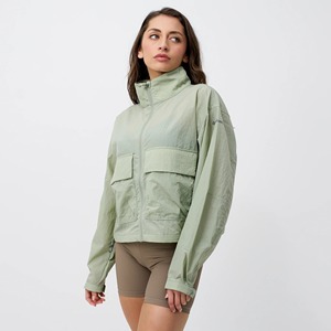 Chaqueta Utilitaria Verde Claro Cortavientos de Manga Larga con Cuello Alto y Cierre de Cremallera, Tejido de Poliéster, para Primavera - Product Image 4