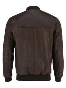 Men’s Snuff Style <b>Brown</b> <b>Leather</b> Bomber <b>Jacket</b> Genuine <b>Leather</b> Casual Vintage <b>Jacket</b> - Product Image 2