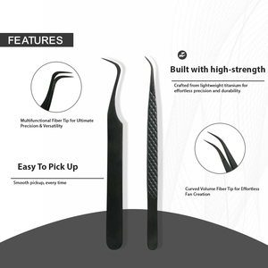 ชุดแหนบต่อขนตาสีดำด้าน ด้ามจับเพชรกันลื่น สแตนเลสสตีล รับทำโลโก้ - Product Image 5