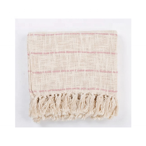 Jeté de lit en sergé 50x60 pouces en fil recyclé durable avec bords à franges douces, certifié GRS – Choix premium pour les acheteurs soucieux de l'environnement - Product Image 1