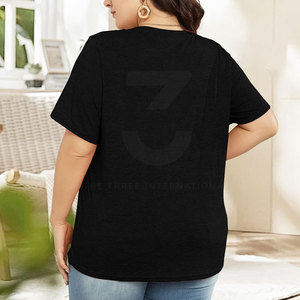 Camisetas Extra Grandes de Algodón Sólido, Transpirables y Elegantes para Mujer, Cuello Redondo, Manga Corta, Ecológicas, de Secado Rápido y Cómodas - Product Image 4