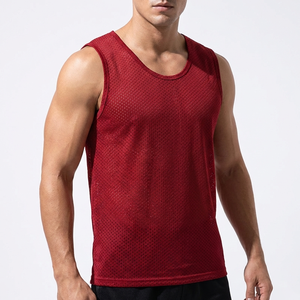 Camisetas sin mangas deportivas para hombre, de color sólido, de secado rápido, transpirables, de malla fresca, para actividades al aire libre. - Product Image 2
