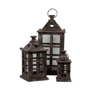 Portavelas de Madera Hecho a Mano con Ventanas de Vidrio, Decoración Rústica para Jardín y Hogar - Product Image 3