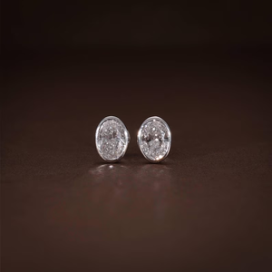 Pendientes de Diamantes Cultivados en Laboratorio de Lujo con Engaste de Bisel Ovalado, 1.48CT de Peso Total, Certificación F-G VVS-VS, Joyería Fina para Mujer - Product Image 1
