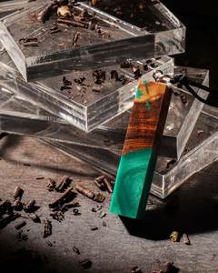 จี้สร้อยคอรูปเพนดูลัมเรซิ่นไม้สำหรับบำบัดเรกิ สไตล์มินิมอล - Product Image 2