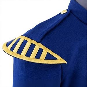 เสื้อแจ็คเก็ตเชิ้ตทรงทางการสีน้ำเงินรอยัลแบบยูนิเซ็กซ์ คอจีน กระดุมทอง แต่งลายเสือดาวการ์ตูน ทรงเข้ารูป เหมาะสำหรับใส่ในฤดูหนาว - Product Image 6
