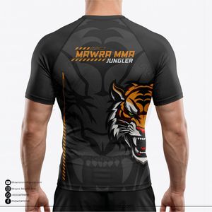 Maillot de compression sublimé de haute qualité Mawra pour entraînement en salle de sport, combat MMA, unisexe - Product Image 2
