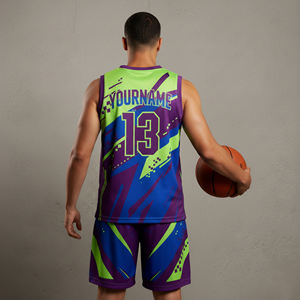 Maillot de basket-ball pour hommes, personnalisé, imprimé par sublimation, antibactérien, respirant, évacuant l'humidité, vente chaude - Product Image 6