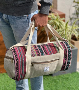 Nouveau sac polochon en chanvre fait à la main Style Boho Hippie sacs de week-end de nuit Offre Spéciale écologique coton matériel voyage bagages sacs - Product Image 3