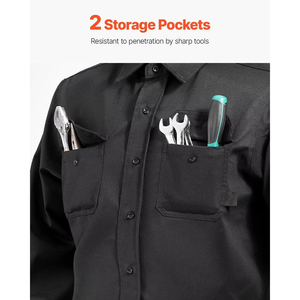 เสื้อเชิ้ตป้องกันไฟไหม้ 100% ผ้าฝ้าย สำหรับงานเชื่อม ป้องกันไฟฟ้าสถิต ระบายอากาศได้ดี ไซส์ใหญ่ ใส่ได้ทั้งชายและหญิง - Product Image 6