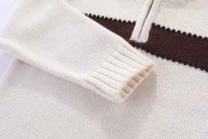 Pull pour garçons, classique, chaud, en tricot acrylique rayé, doux, confortable, décontracté, pour tous les jours, vêtements d'automne - Product Image 4